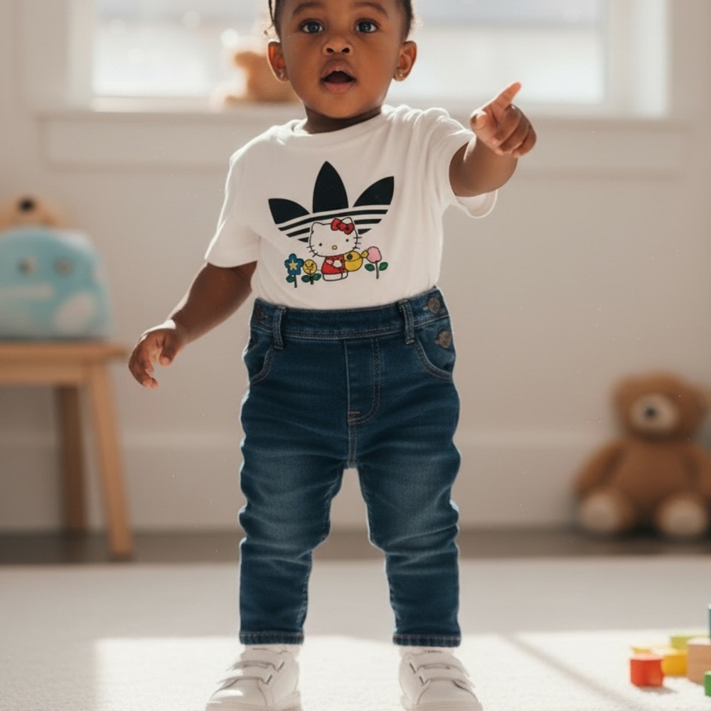 Adidas Originals Hello Kitty  Girl's Cotton Jersey T-shirt 2T